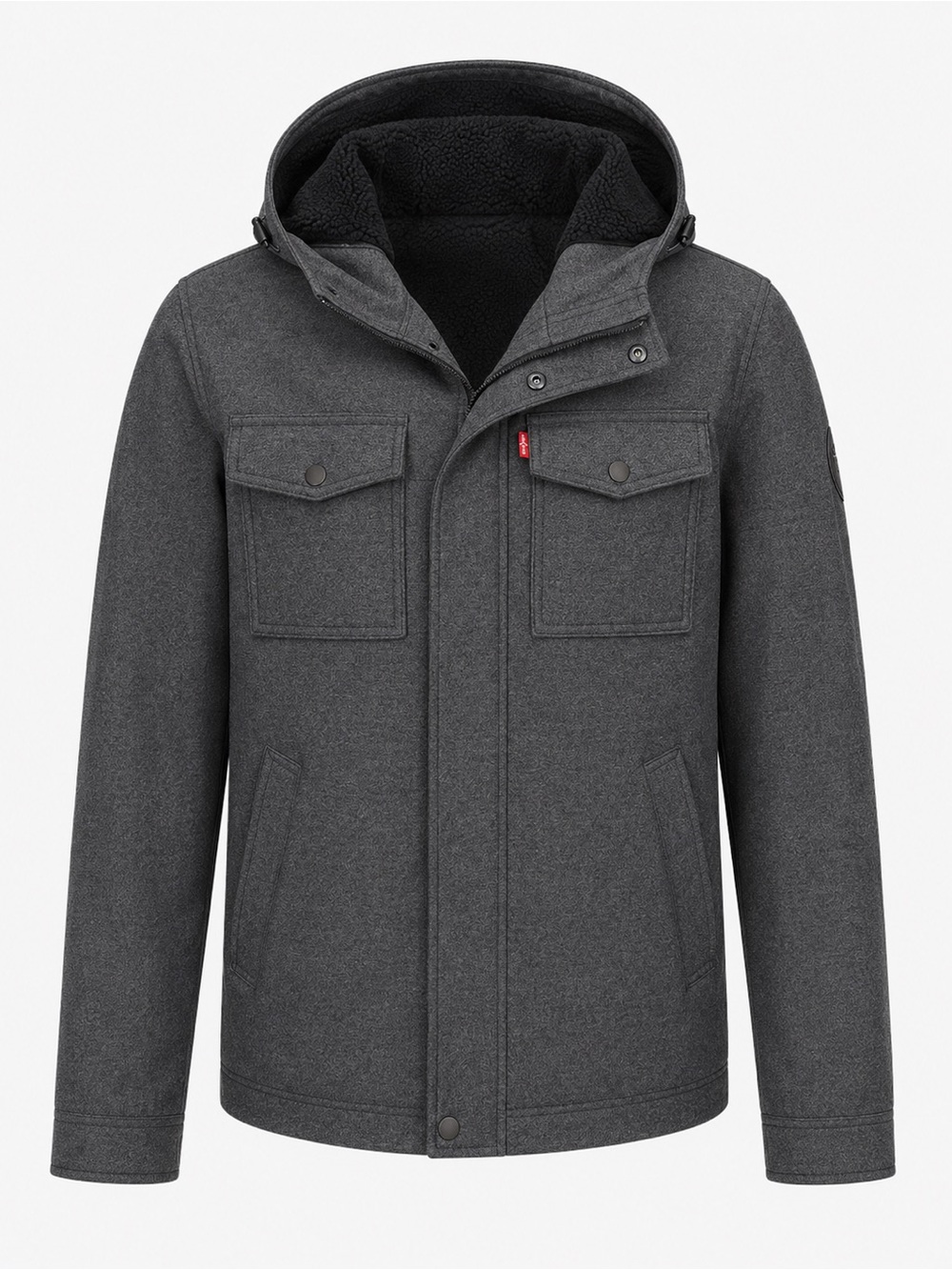 Women or Men's Charcoal Gray Sherpa-Lined Utility Jacket